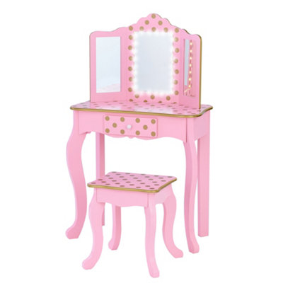 Fantasy Fields Kids Play Vanity Set & Lights Light Pink/Rose Gold TD ...