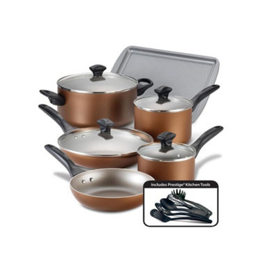 Farberware Copper Dishwasher Safe Non-Stick Sturdy Cookware Set Pack of ...