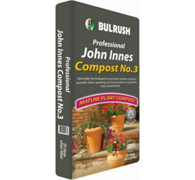 Fargro™ Bulrush Professional John Innes No.3 Mature Plant Compost, Nutrient Rich Soil 25L