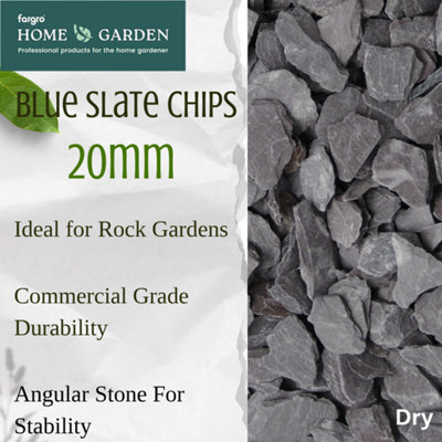 Fargro™ Home and Garden Decorative Blue Slate Chippings 20mm - Pack of ...
