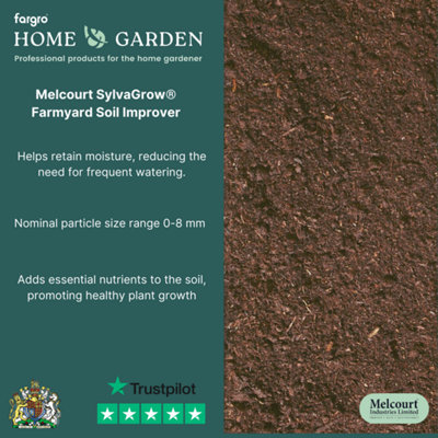 Fargro Melcourt SylvaGrow™ Farmyard Manure, Organic Farm Compost, Soil Improver 50L