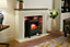 Farlington Fireplace Suite with a Black Electric Stove - Grey Top/Grey Brick