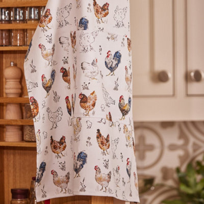 Farm Birds Animal Print 100% Cotton Apron