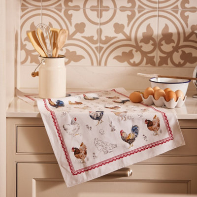 Farm Birds Animal Print 100% Cotton Tea Towel