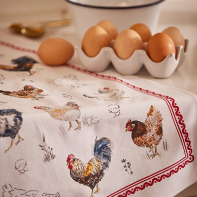 Farm Birds Animal Print 100% Cotton Tea Towel - 3