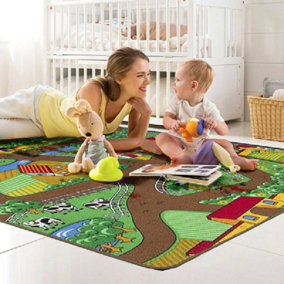 Farm Play Mat Children's Rug - 100x165cm