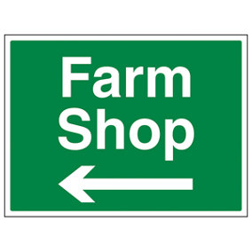 Farm Shop Arrow Left Visitors Sign - Rigid Plastic - 600x450mm (x3)