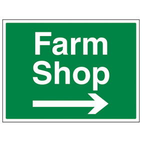 Farm Shop Arrow Right Car Park Sign - Rigid Plastic - 600x450mm (x3)