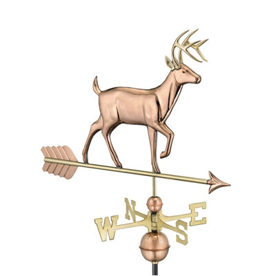 Farmhouse Copper Buck Deer Weathervane - H104 x W84 x L44 cm