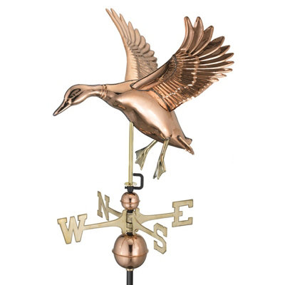 Farmhouse Copper Landing Duck Weathervane - H100 x W46 x L60 cm