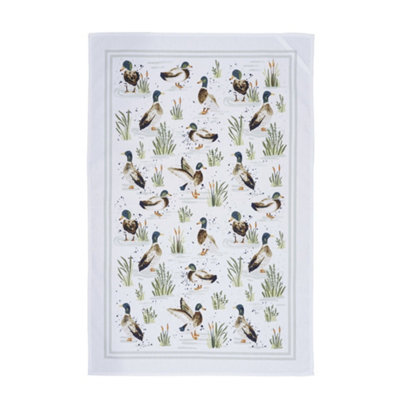 Farmhouse Ducks Animal Print 100% Cotton Tea Towel