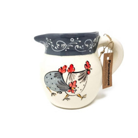 Farmhouse Hand Painted Ceramic Kitchen Dining Round Pourer Jug (H) 15cm