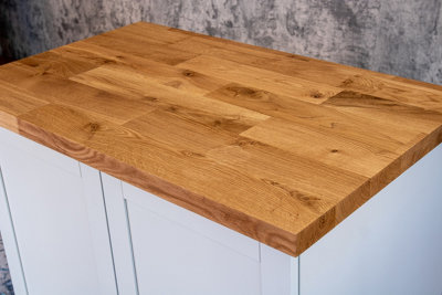 Farmhouse Oak Worktop 2m x 620mm x 40mm - Premium Solid Wood Kitchen Countertop - Real Oak Worktops