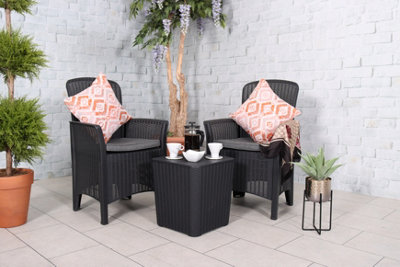 FARO 2 Seater Black Bistro Set