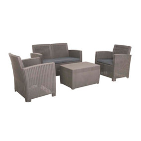 Faro 4 Seater Conversation Set - Polypropylene - H78.2 x W69 x L69.6 cm - Grey