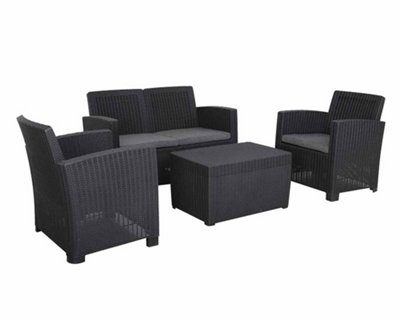 FARO Black 4 Seater Conversation Set