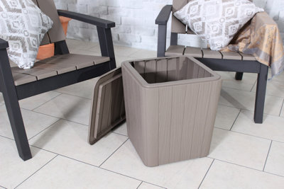 FARO Relax 3pcs Bistro Set Slatted Wood Grain effect DIY at B Q