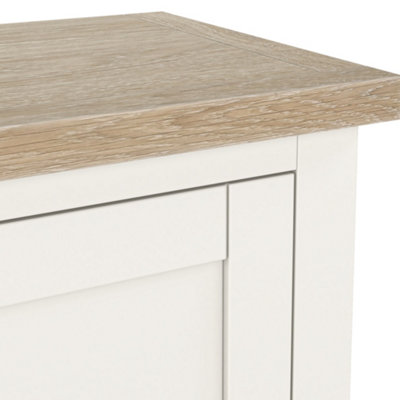Farro Coconut White  Coffee Table with Washed Oak Top - By Roseland Furniture