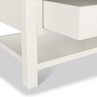 Farro Coconut White  Coffee Table with Washed Oak Top - By Roseland Furniture