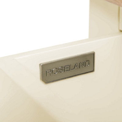 Farro Cream Bedside Table - Fully Assembled 3 Drawer Cabinet - By Roseland Furniture