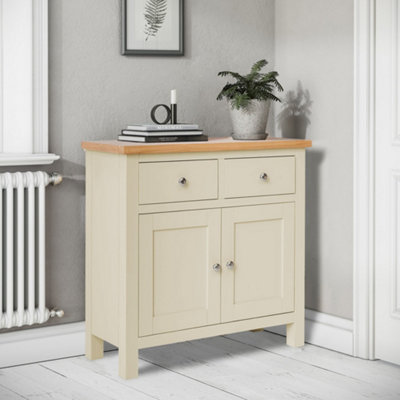 Farro Cream Mini Sideboard Fully Assembled - Painted with Oak Top by ...