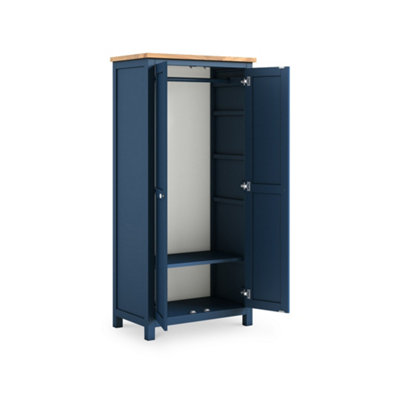 Farro Navy Blue Double Full Hanging Wardrobe - By Roseland Furniture