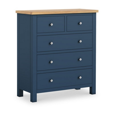 Farro Navy XL 2 over 3 Chest of Drawers Fully Assembled - Painted