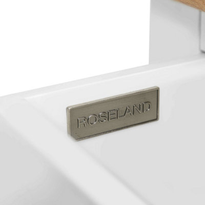 Farro White Console Table with Drawer - Painted with Oak Top - By Roseland Furniture