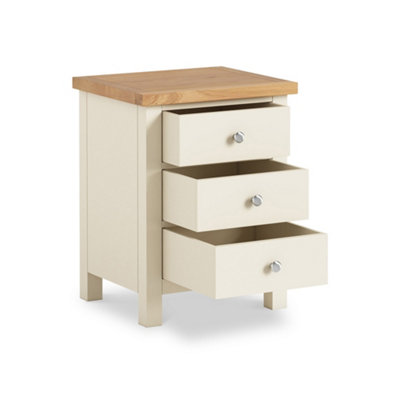 Farro XL Cream Bedside Table Fully Assembled - By Roseland Furniture