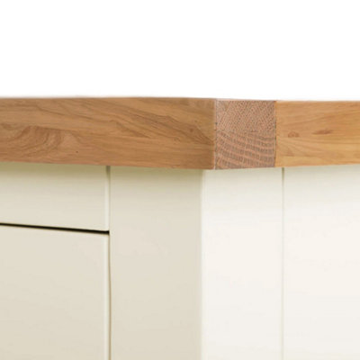 Farro XL Cream Bedside Table Fully Assembled - By Roseland Furniture