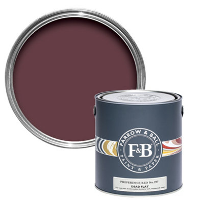 Farrow & Ball Dead Flat Mixed Colour 297 Preference Red 2.5 Litre