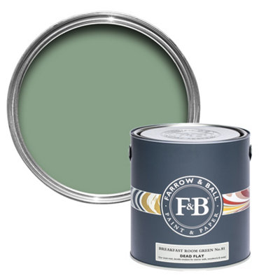 Farrow & Ball Dead Flat Mixed Colour 81 Breakfast Room Green 750ml