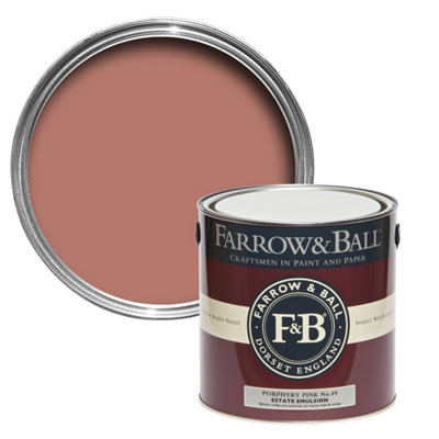 Farrow & Ball Estate Eggshell Mixed Colour 49 Porphyry Pink 5 Litre