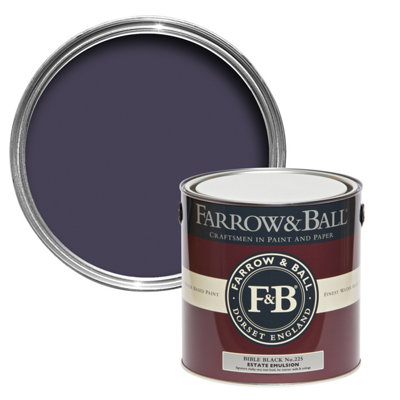 Farrow & Ball Estate Emulsion Mixed Colour 225 Bible Black 2.5 Litre