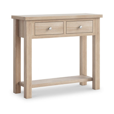 Farrow Washed Oak 85cm Console Table with Drawer - By Roseland Furniture