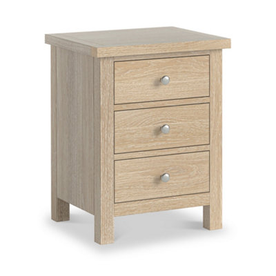 Farrow Washed Oak XL Bedside Table Fully Assembled - By Roseland Furniture
