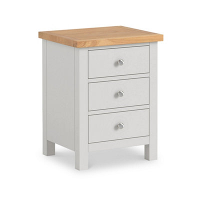 Farrow XL Grey Bedside Table Fully Assembled - By Roseland Furniture