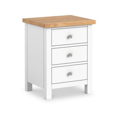 Farrow XL White Bedside Table Fully Assembled - By Roseland Furniture