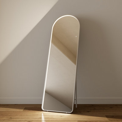 FASCINATE Arched Full Length Illuminated Hollywood Mirror 160x50cm - Freestanding Wall Mountable
