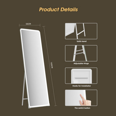 Fascinate Curved Full Length Illuminated Hollywood Mirror 160x50cm