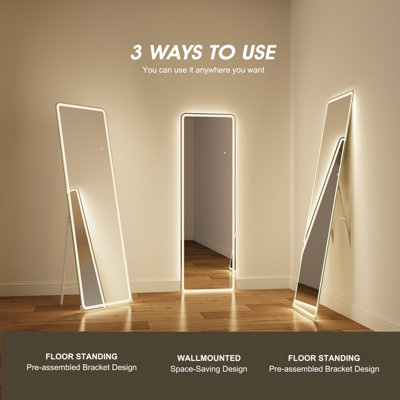 Fascinate Curved Full Length Illuminated Hollywood Mirror 160x50cm