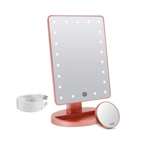 FASCINATE Hollywood Vanity Makeup Mirror with Lights, 21 Led Cosmetic Mirror with Touch Sensor and 10x Magnifying Mirror
