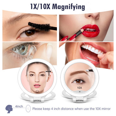 Fascinate Magnifying Mirror 10X 1X Double Sided Magnification Vanity ...
