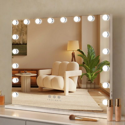 FASCINATE Professional Hollywood Mirror 80x60cm 18 Dimmable LED Bulbs ...