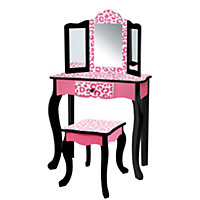Fashion Leopard Prints Gisele Play Vanity Set - L60 x W30 x H100 cm - Pink/Black