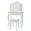 Fashion Polka Dot Prints Gisele Play Vanity Set with Led Mirror Light - L60 x W30 x H100 cm - White/Gold