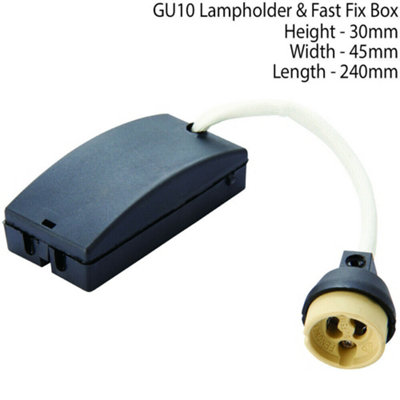 Fast Fix GU10 Light Bulb Holder Cable & Box LED Downlight Ceiling