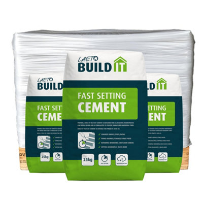 Fast Set Cement 25kg Half Pallet x28 Bags Ready Mixed by Laeto Build It