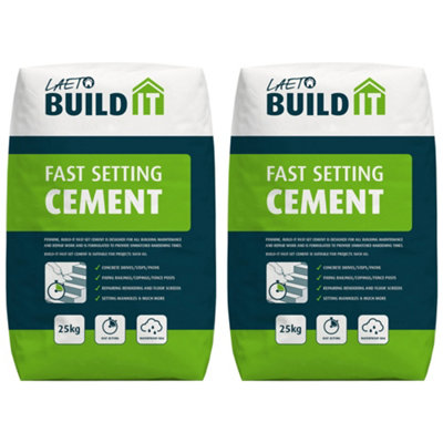 Fast Set Cement x2 25kg Bags Ready Mixed by Laeto Build It