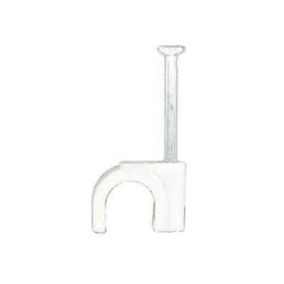 Fastpak 8.0mm Cable Clips Round White, VP1499